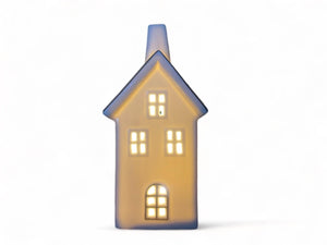 Huisje keramiek groot met schoorsteen en lampje