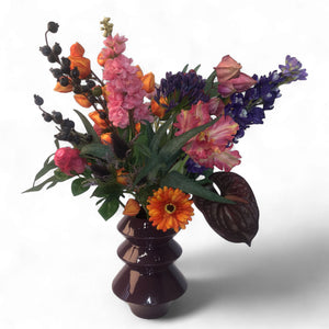 Boeket Fuchsia, Blauw en Oranje