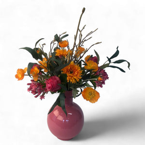 KunstBoeket Fuchsia/ Oranje
