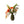 Boeket kunst bloemen op groene vaas in een oranje kleurstelling met groen blad met onder andere Tulp, dahlia en heliconia