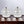 set van 2 olielampen met diameter 12cm  in bolvorm op houten tafel