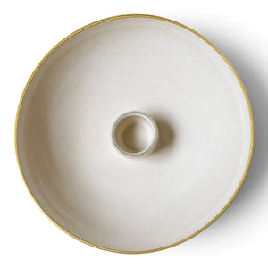 Kandelaar Ariska in de kleur Crème met boven aanzicht  in de maat 12x12 cm- Winq