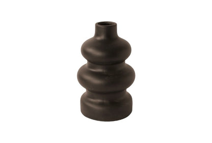 zwarte vaas van keramiek, model met 3 ringen