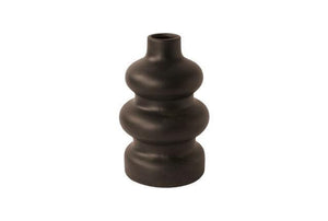 zwarte vaas van keramiek, model met 3 ringen