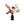 Boeket voorjaar kunstbloemen in rood/ roze combinatie met onder andere magnolia, tulpen en cymbidium compleet met een keramieken vaas in de kleur zwart