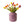 Kunsttulpen in multicolor met glasvaas