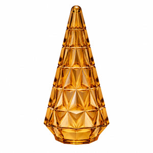 Kerstboom van glas in Oranje kleur. Verlicht met ledlampjes op batterij - WinQ