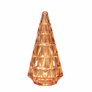 Kerstboom van glas in Pink kleur. Verlicht met ledlampjes op batterij - WinQ