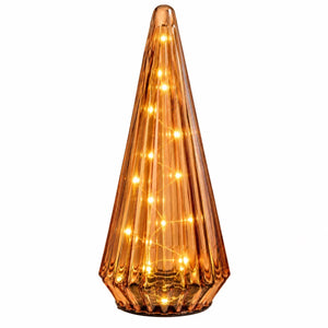 Kerstboom van glas in Pink kleur. werkend verlicht met ledlampjes op batterij - WinQ