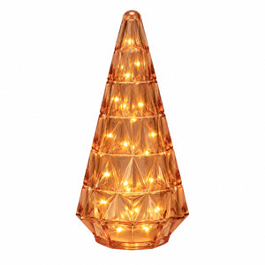 Kerstboom van glas in Pink kleur. werkend verlicht met ledlampjes op batterij - WinQ