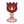 Glazen waxinelichthouder op voet bordeaux en pink voet met brandend waxine 7x14 cm - WinQ
