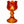 Glazen waxinelichthouder op voet oranje  en amber voet met brandend waxine 7x14 cm - WinQ