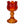Glazen waxinelichthouder op voet oranje  en amber voet 7x14 cm - WinQ