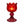 Glazen waxinelichthouder op voet rood en donkerrode voet met brandend waxine 7x14 cm - WinQ