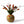 Bolvormige metaalvaas met bloemenprint van tulpen en een boeket kunsttulpen - WinQ