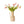 15 kunsttulpen met groen blad gefotografeerd op een ecru kleurige metalen vaas - WinQ