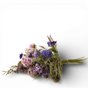 Ligend boeket kunstbloemen met diverse bloemen in blauw en paars - WinQ