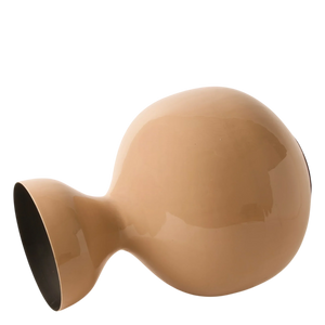 Glanzende taupe designvaas met ronde vorm en smalle hals, modern interieurdecoratie - WinQ