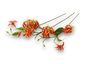 3 lossen kunsttakken van de gloriosa in de kleur rood -WinQ