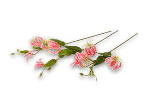 3 lossen zijden bloemen van de gloriosa in de kleur pInk-WinQ