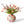 Metalen bolvormige vaas met bloemprint in multicolo met een diameter van 25cm en een boeket kunstbloemen - WinQ