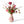 Kunstboeket bloemen met metalen vaas met bloemenprint 18x30cm - WinQ