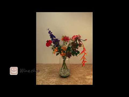 Veldboeket kunstbloemen bloemen in de kleurcombinatie Blauw, Rood, Oranje