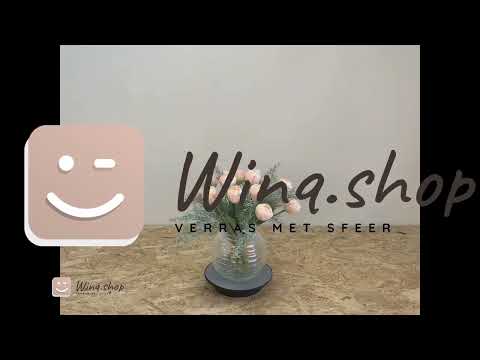 kort geboden boeket met roze tulpen en groen - WinQ