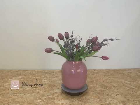 Boeket kunsttulpen op metalen vaas - WinQ