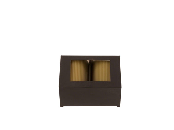 Ribbelkaars 7x10cm in een zwarte doosje met 2 stuks  in de kleur light green