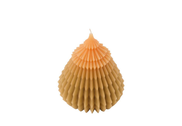 kerstboom kaars 14cm hoog licht groen/ oker productfoto