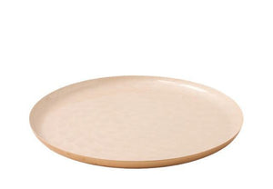 presentatie schaal diameter 40cm goud aan de buitenzijde en binnenzijde een gravering in het wit