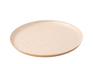 productfoto decoratie schaal diameter 40cm goud aan de buitenzijde en binnenzijde een gravering in het wit