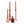 Set van 4 maten glaskandelaren in roze terra en maroon in diverse hoogtes - WinQ