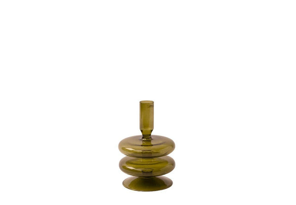 Set Glaskandelaar 3 stuks Groen/ zwart - WinQ!