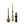Set Glaskandelaar 3 stuks Groen/ zwart - WinQ!