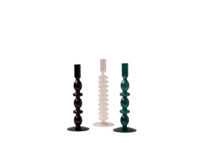 Kandelaar glas 9x26,5cm Zeegroen - WinQ!