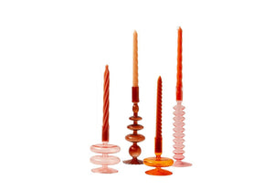 Kaarsenhouder glas 9x29,5cm Pink - WinQ!