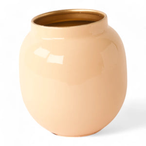 Metalen bolvormige vaas Zenith 17x17,5cm in Honing kleur - WinQ