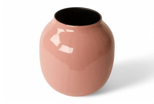 Overzicht van een metalen vaas  19x19x20cm roze - WinQ