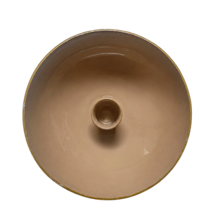 bovenaanzicht van de metalen Kandelaar Ariska 12 x 12 cn in dark beige - WinQ