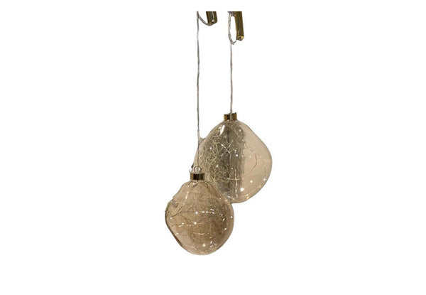 Kerstverlichting Glass Ball Organic d:12cm Champagne-incl. Led-verlichting - WinQ!