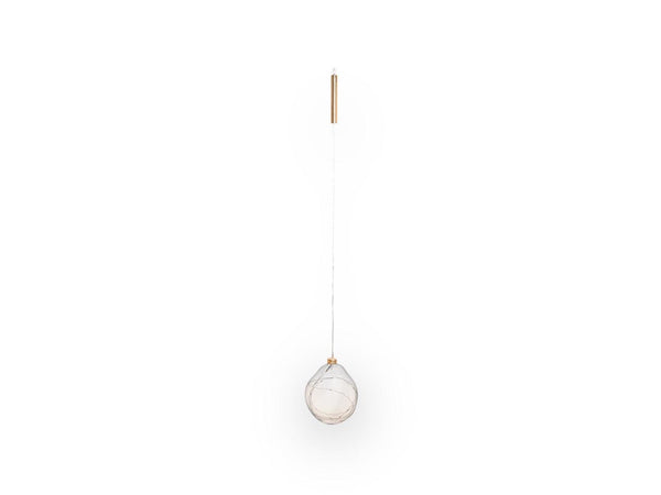 Organic Glass Ball in diameter 15cm in de kleur champagne met led-verlichting op batterij