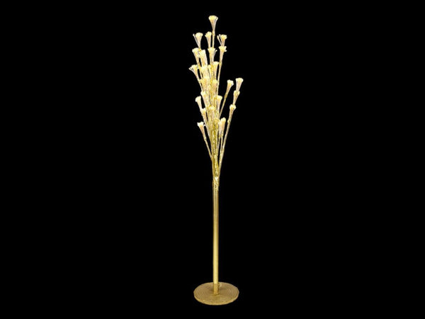 Kerstboom met led-lampjes (1568stuks) 180cm hoog en uitgevoerd in goud, minder uitgevouwen